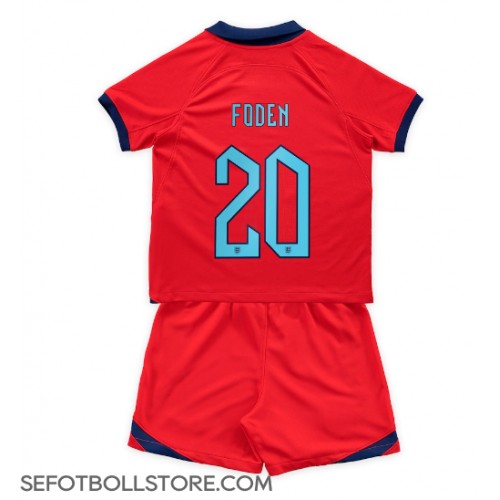 England Phil Foden #20 Replika babykläder Bortaställ Barn VM 2022 Kortärmad (+ korta byxor)
